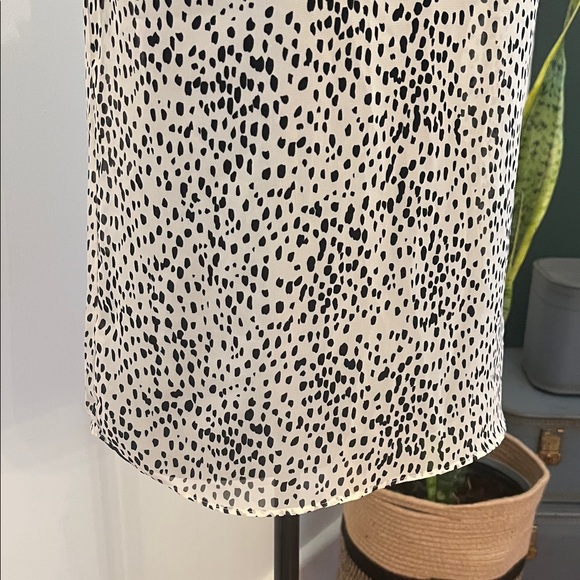 Express Sheer Black and White Polka Dot Women's Top - Picture 4 of 8